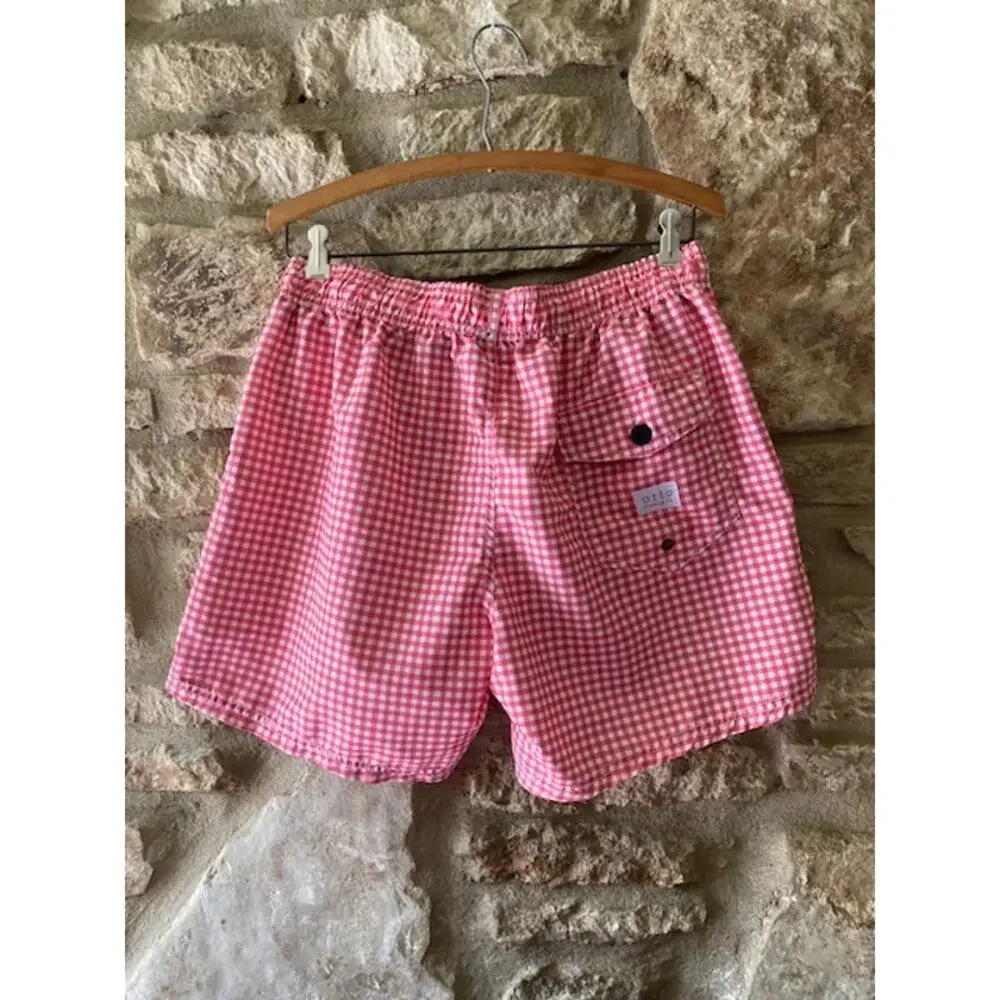 ORTC 2-Piece Short Set - Red & Blue Checkered Swim Shorts - Size L/34